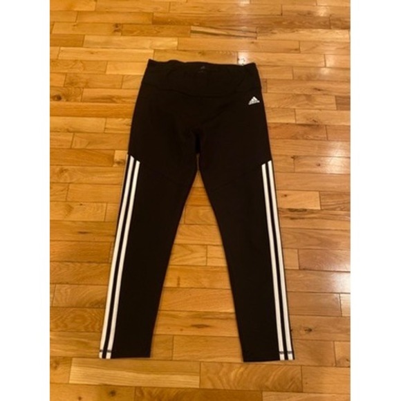 adidas Pants - Adidas Women Climalite Black Athletic Leggings With 3 Stripes Size L